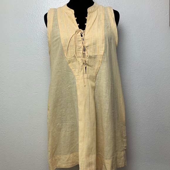 Free People Poppin Off Yellow White Stripe Dress - Picture 3 of 8